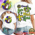 Peace Love & Mardi Gras Beaver Mascot Colorful Celebration T Shirt - Limotees LLC