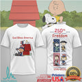 Peanuts God Bless America 250th Anniversary Freedom 1776 2026 T Shirt - Limotees LLC