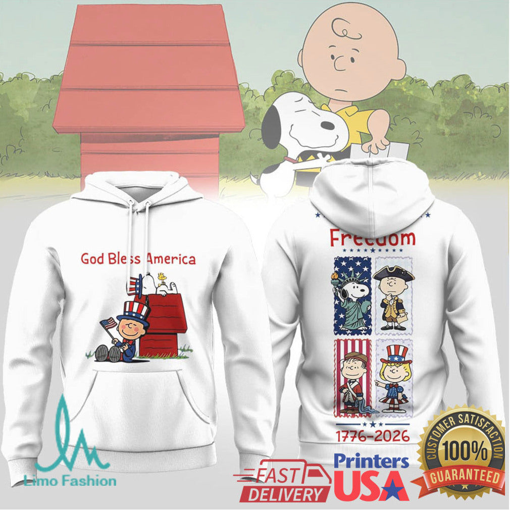 Peanuts God Bless America 250th Anniversary Freedom 1776 2026 T Shirt - Limotees LLC