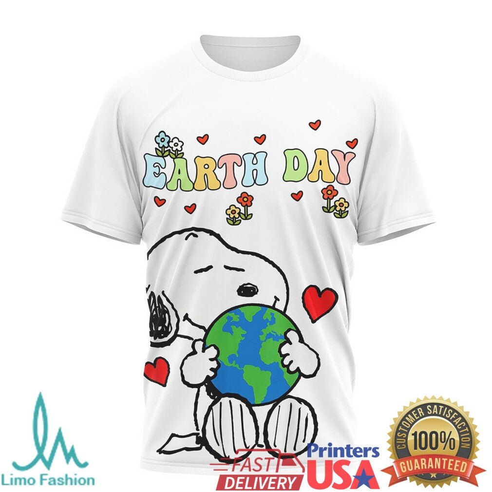 Peanuts Snoopy Earth Day Go Green With Snoopy Collection T Shirt - Limotees LLC