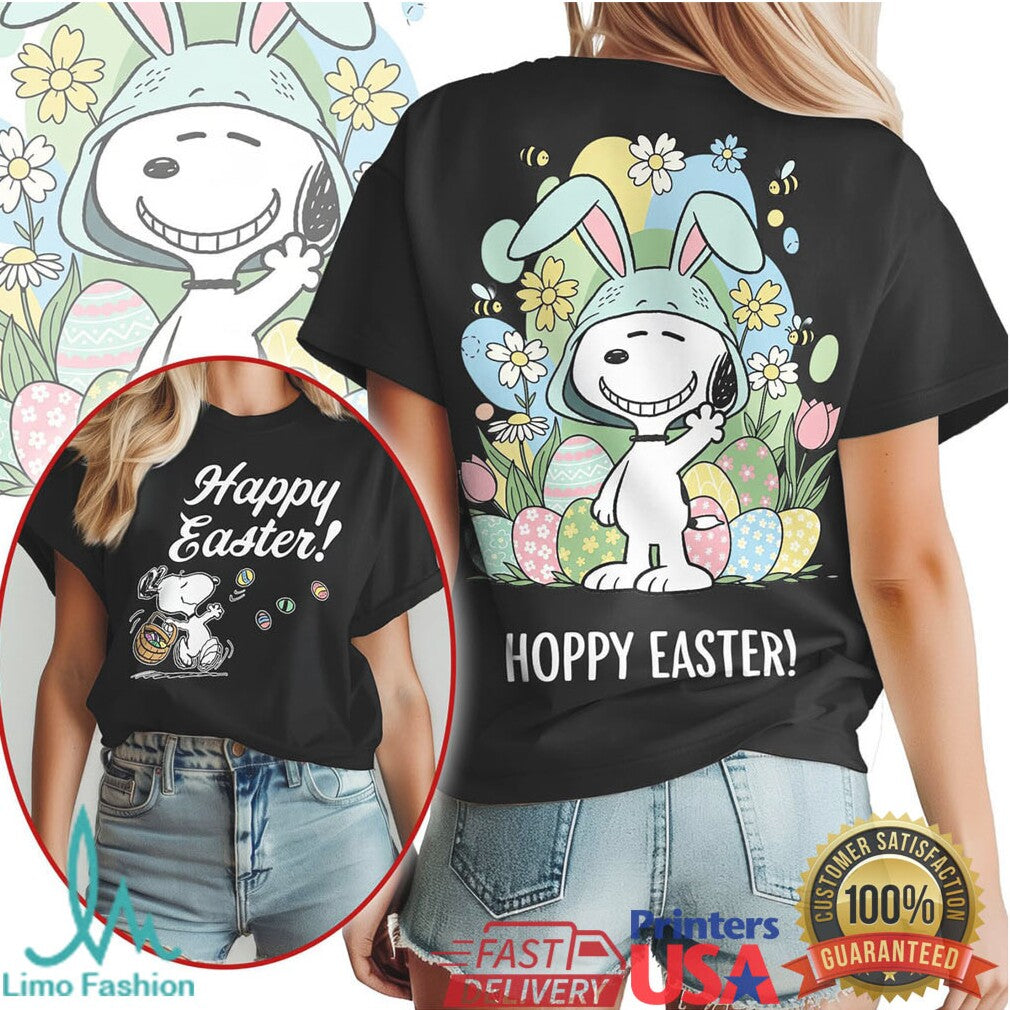 Peanuts Snoopy “Hoppy Easter” Bunny Ears Graphic T Shirt - Limotees LLC