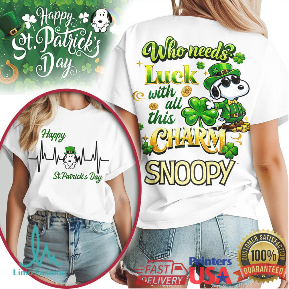 Peanuts Snoopy St. Patrick’s Day Leprechaun Luck and Charm T Shirt - Limotees LLC