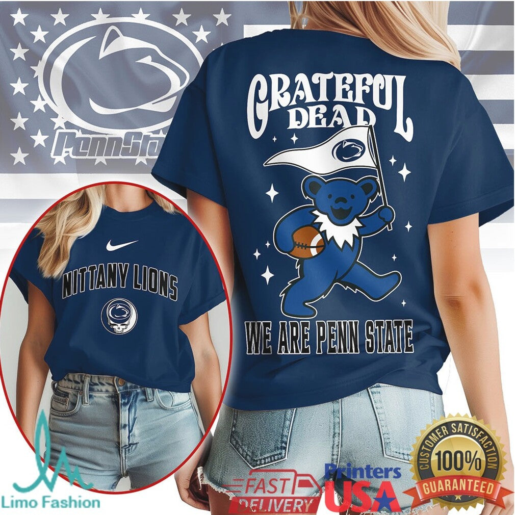 Penn State Nittany Lions Grateful Dead Bear We Are State T Shirt - Limotees LLC