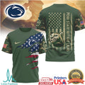 Penn State Nittany Lions Military Appreciation Camo USA Flag T Shirt - Limotees LLC