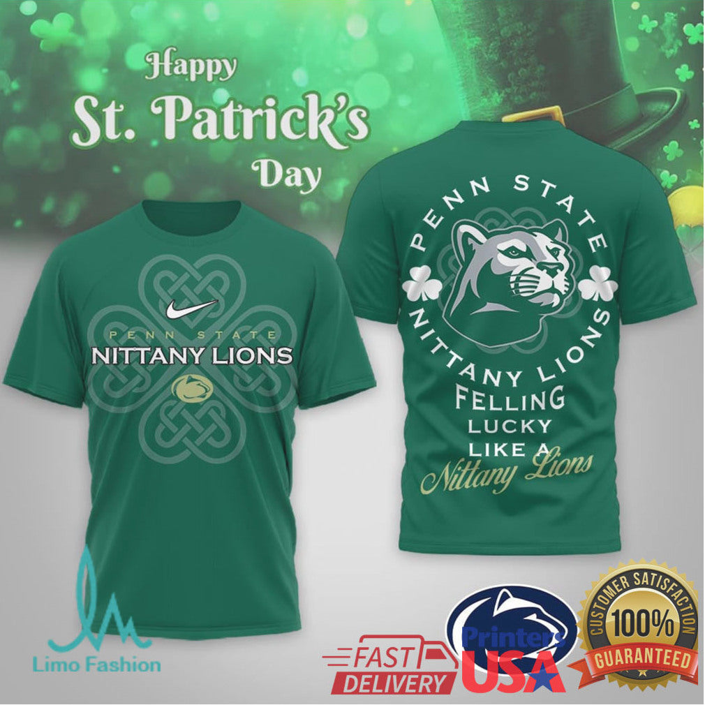 Penn State Nittany Lions St. Patrick's Day Lucky Mascot Green Tee - Limotees LLC