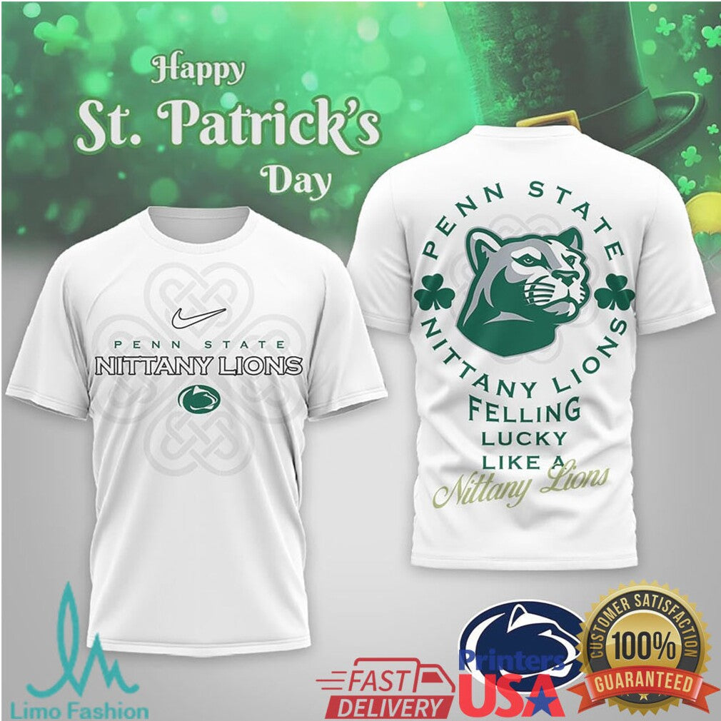 Penn State Nittany Lions St. Patrick's Day Lucky Mascot Green Tee - Limotees LLC