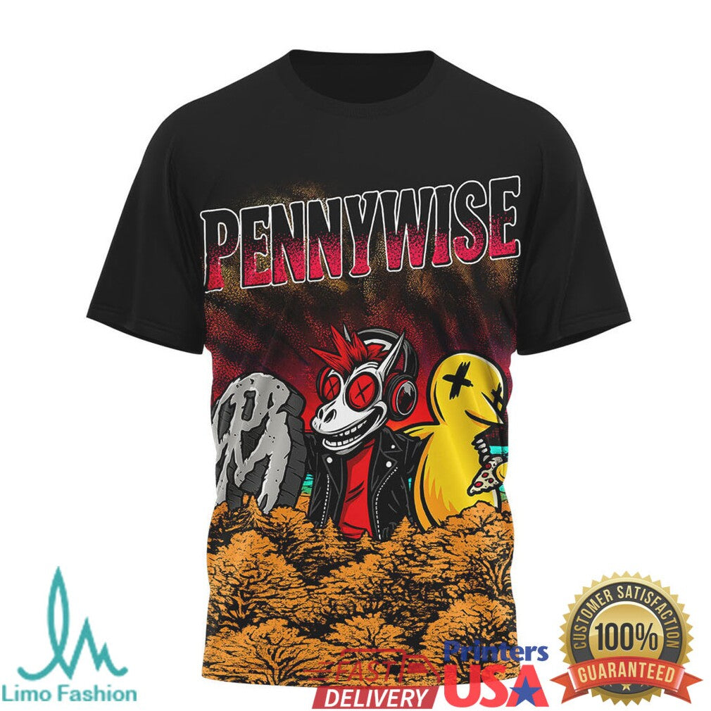 Pennywise West Coast 2026 Tour T Shirt with Circle Jerks H2O and DFL T Shirt - Limotees LLC