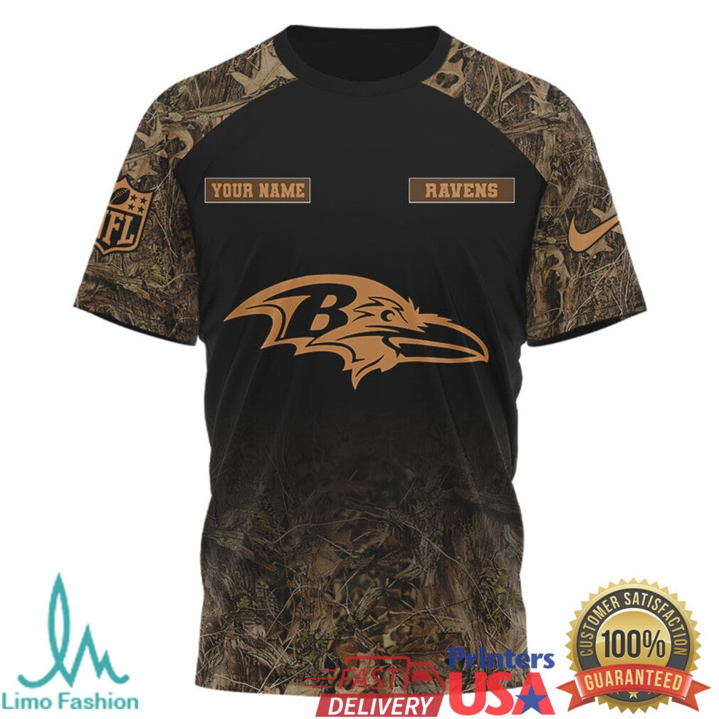 Personalized Baltimore Ravens Hunting Season Deer Camo T Shirt - Limotees LLC
