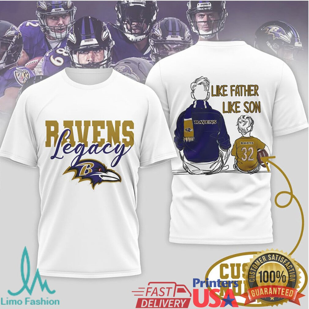 Personalized Baltimore Ravens Legacy Shirt Father & Kids Football T Shirt - Limotees LLC