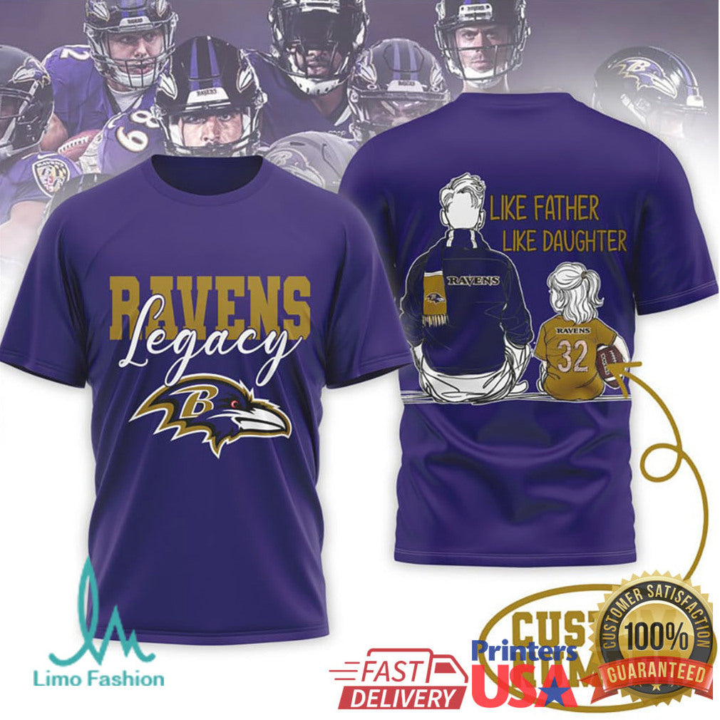 Personalized Baltimore Ravens Legacy Shirt Father & Kids Football T Shirt - Limotees LLC