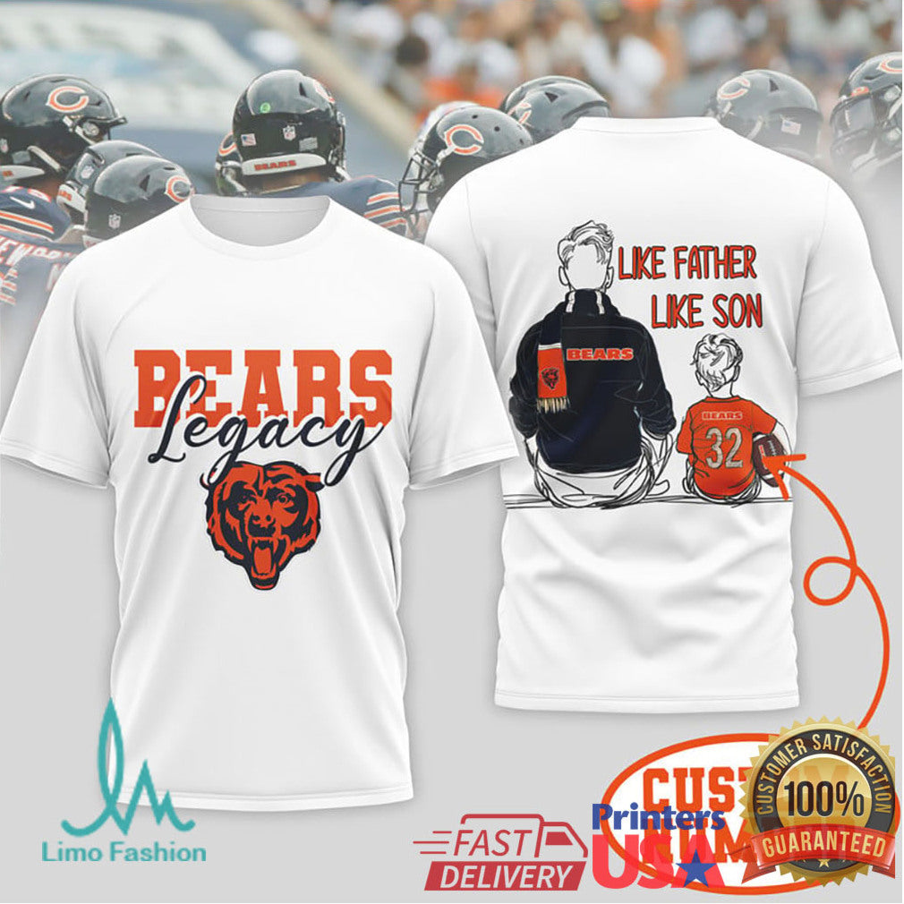 Personalized Bears Legacy T Shirt Like Father Like Son and Daughter - Limotees LLC