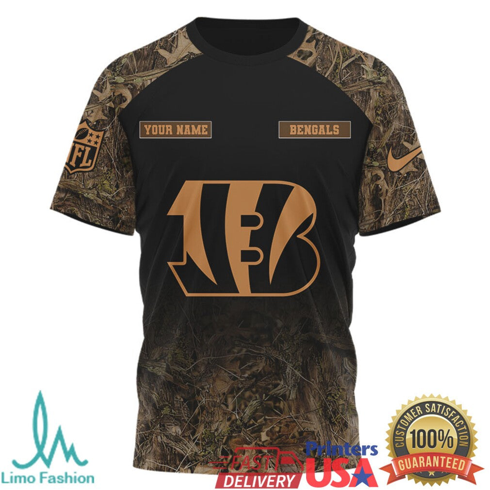 Personalized Cincinnati Bengals Hunting Season Camo 3D T Shirt - Limotees LLC