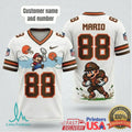 Personalized Cleveland Browns Super Mario Retro Pixel Art Football T Shirt - Limotees LLC