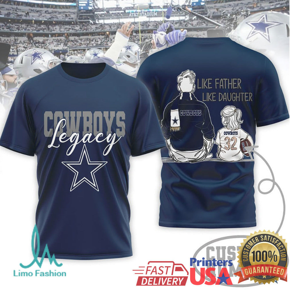 Personalized Cowboys Legacy T Shirt Like Father Like Son and Daughter