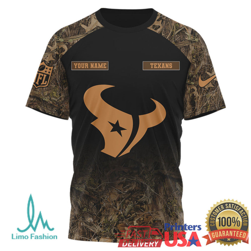 Personalized Houston Texans Hunting Season Deer Camo T Shirt - Limotees LLC