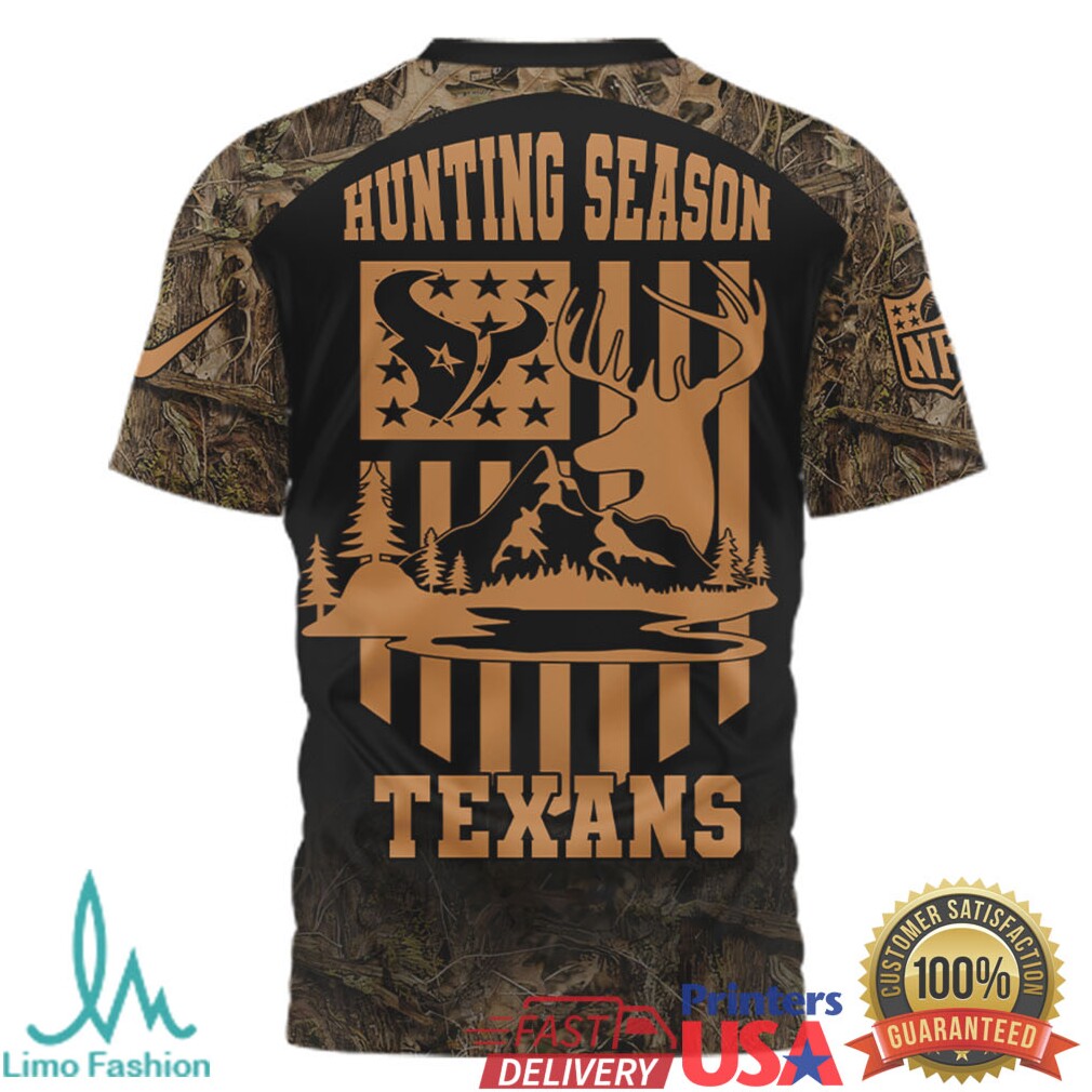 Personalized Houston Texans Hunting Season Deer Camo T Shirt - Limotees LLC