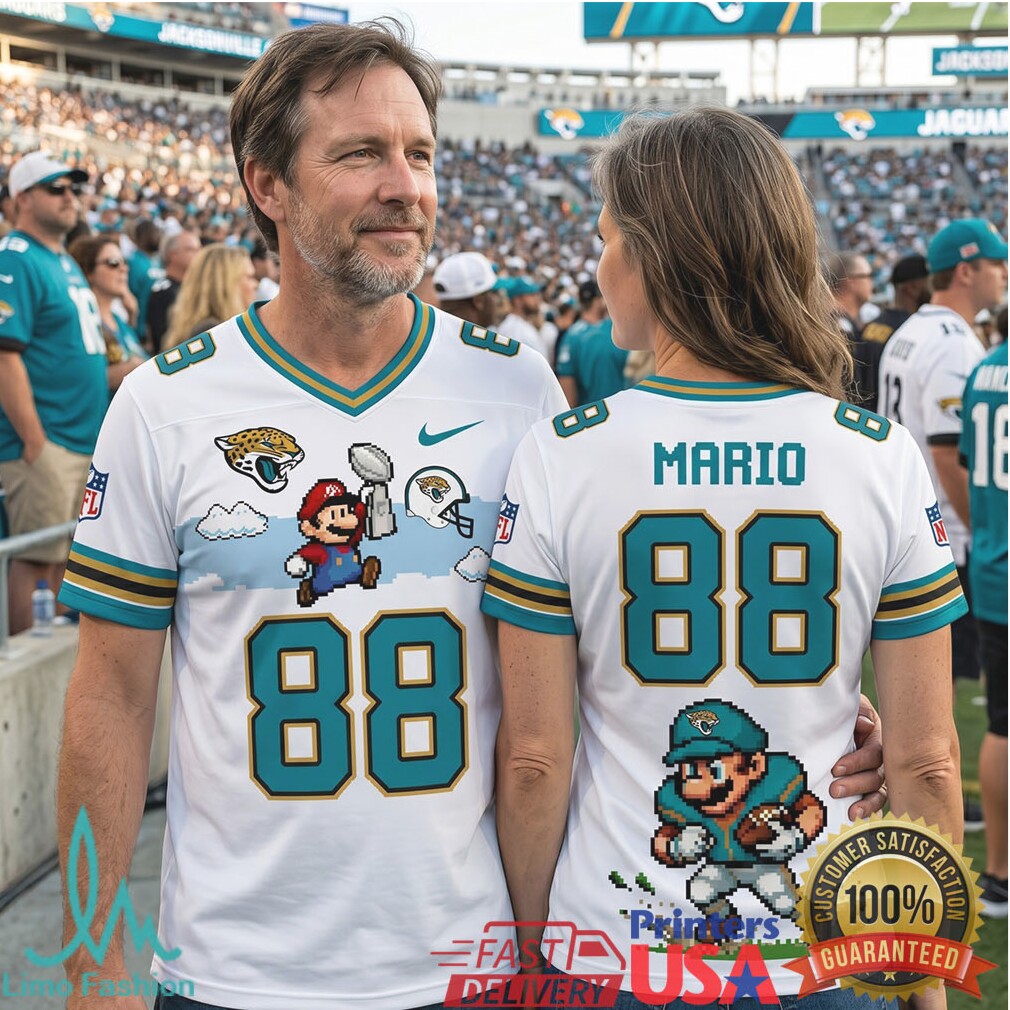 Personalized Jacksonville Jaguars Mario Gamer Football T Shirt Custom Retro 8 Bit Team Apparel - Limotees LLC