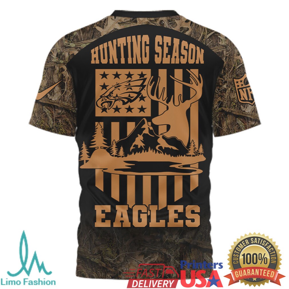 Personalized Philadelphia Eagles Hunting Season Camo Graphic T Shirt - Limotees LLC