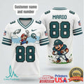 Personalized Philadelphia Eagles Mario Gamer Football T Shirt Custom Retro 8 Bit Fan Gear - Limotees LLC