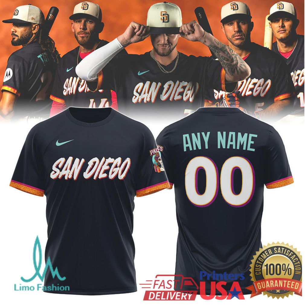 Personalized San Diego Padres City Connect Custom Name Number 2026 Fan Baseball Apparel T Shirt - Limotees LLC