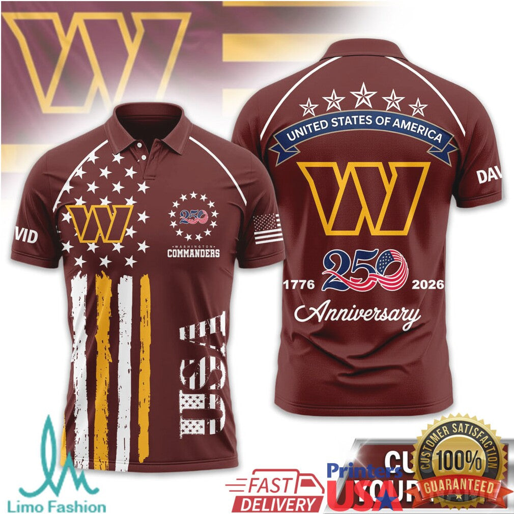 Personalized Washington Commanders USA 250th Anniversary Patriotic - Limotees LLC