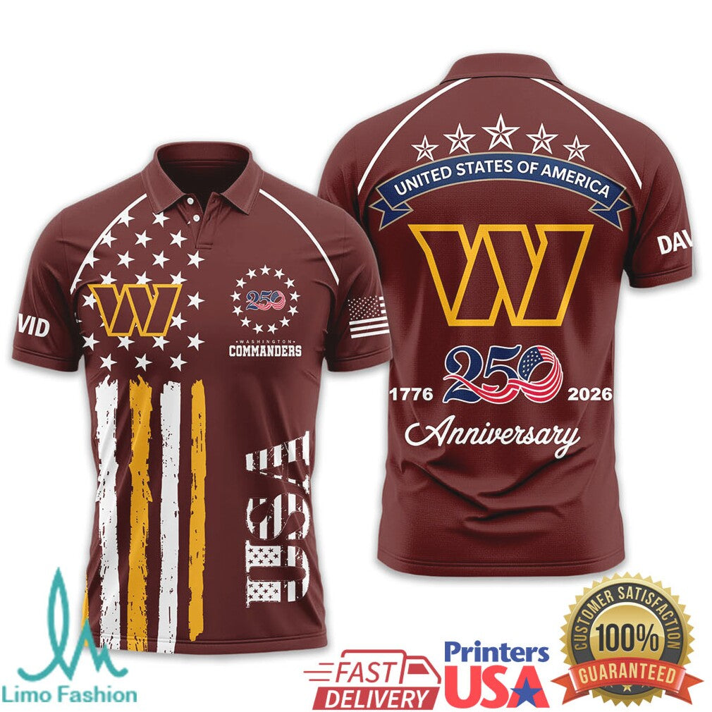 Personalized Washington Commanders USA 250th Anniversary Patriotic - Limotees LLC