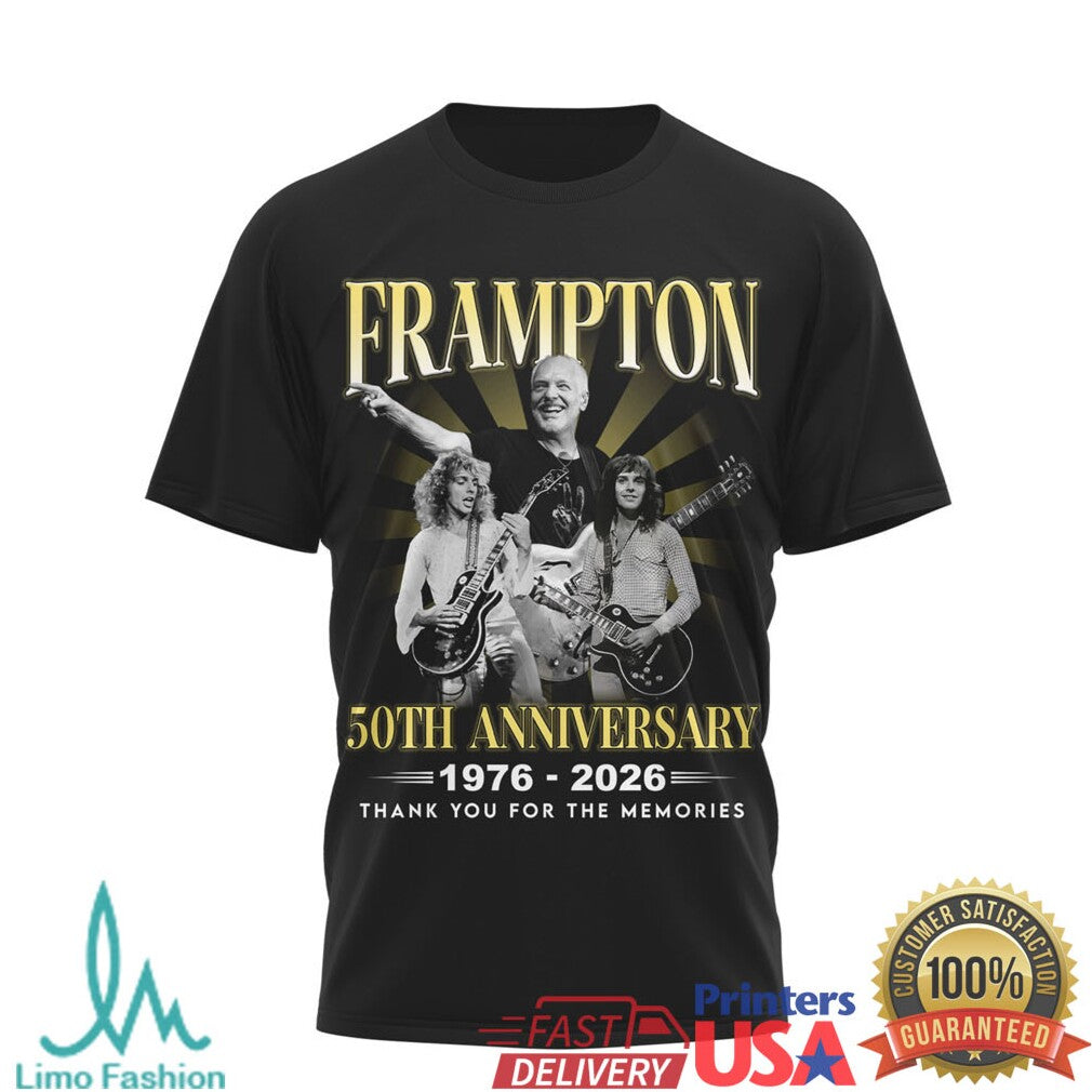 Peter Frampton 50th Anniversary 1976 2026 Guitar Lyrics Tribute T Shirt - Limotees LLC