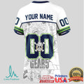Seattle Seahawks Official NFL Luffy Gear 5 Special Edition Baseball Jersey Custom Name - Limotees LLC