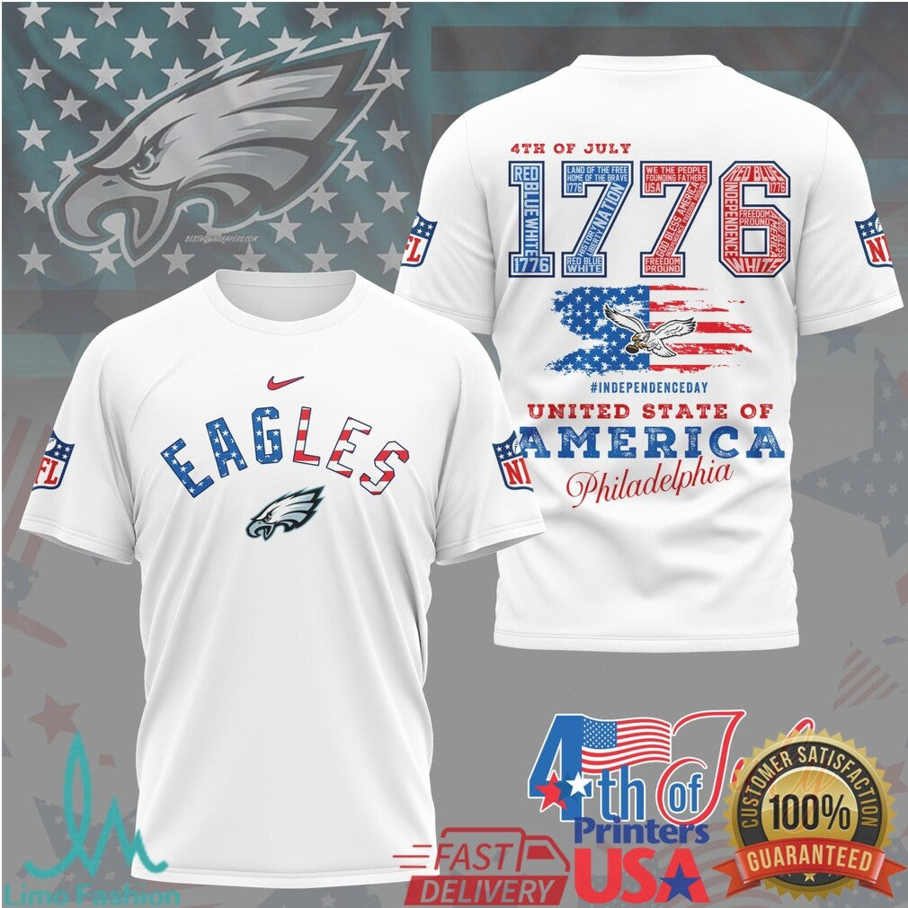 Philadelphia Eagles 1776 Independence Day Patriotic NFL T Shirt - Limotees LLC