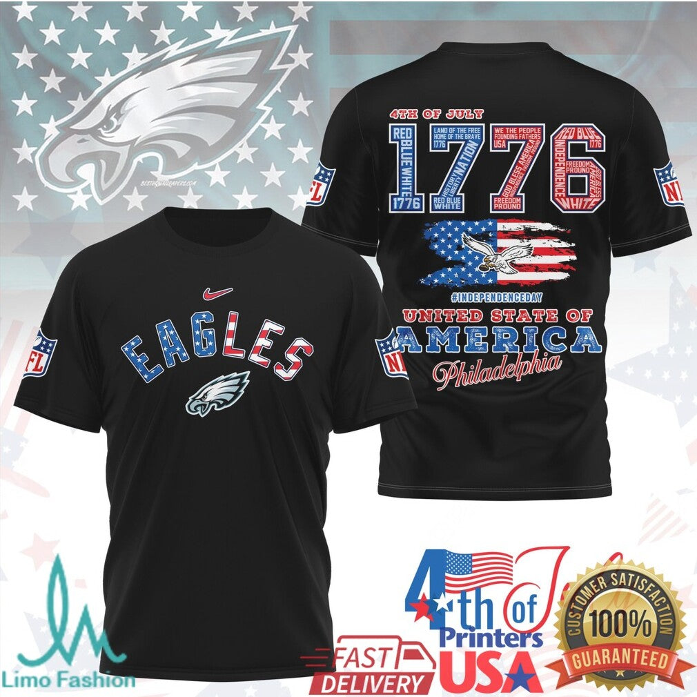 Philadelphia Eagles 1776 Independence Day Patriotic NFL T Shirt - Limotees LLC