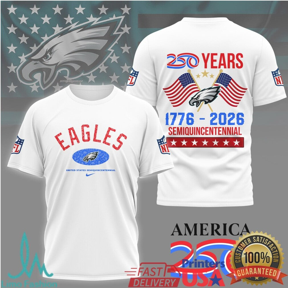 Philadelphia Eagles 250th Anniversary America 1776 2026 Commemorative T Shirt - Limotees LLC