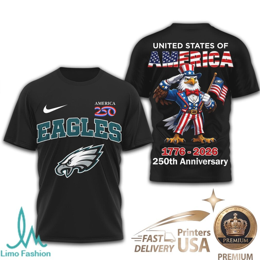 Philadelphia Eagles 250th Anniversary Patriotic Eagle T Shirt - Limotees LLC