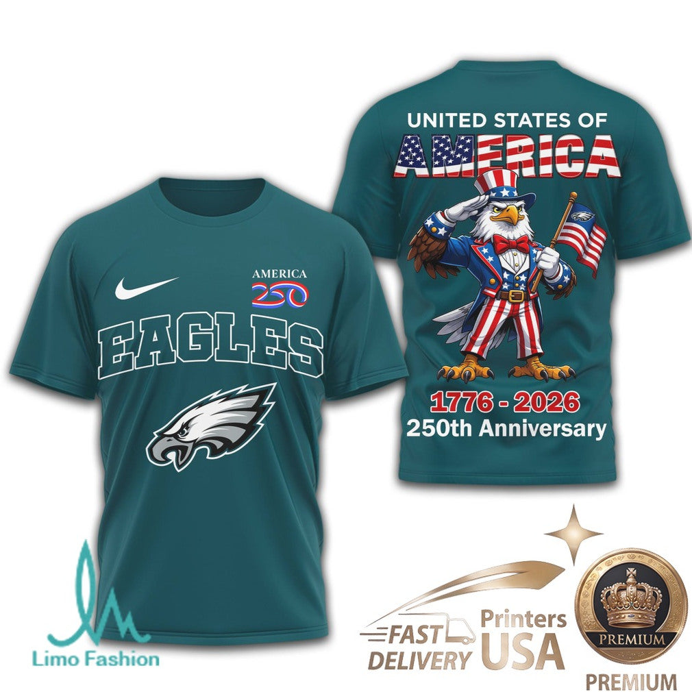 Philadelphia Eagles 250th Anniversary Patriotic Eagle T Shirt - Limotees LLC