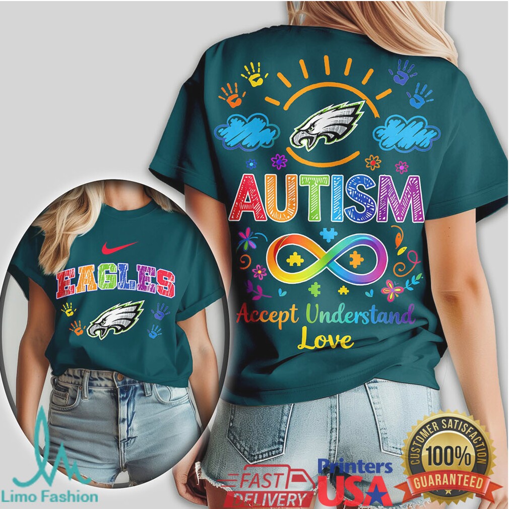 Philadelphia Eagles Autism Awareness NFL Fan Support Graphic T Shirt - Limotees LLC