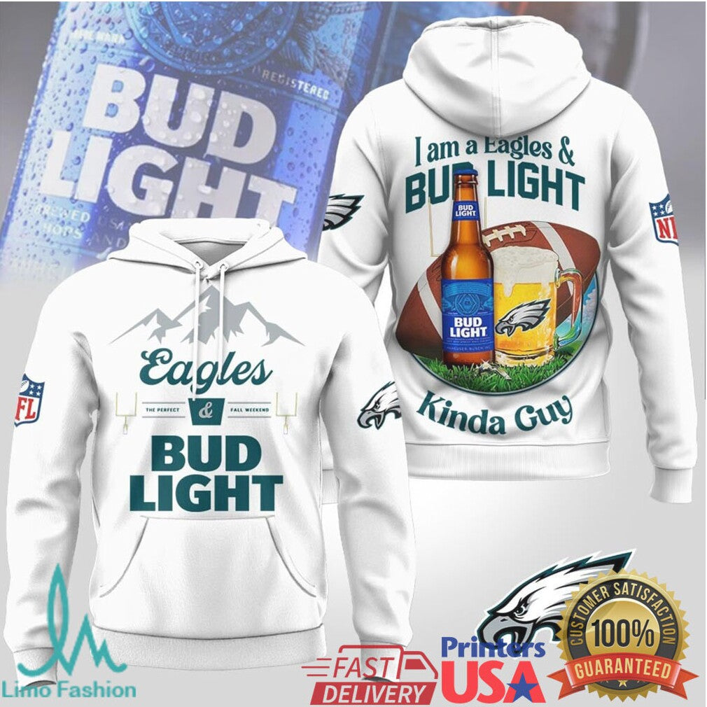 Philadelphia Eagles Bud Light Kinda Guy Girl Fan Apparel - Limotees LLC