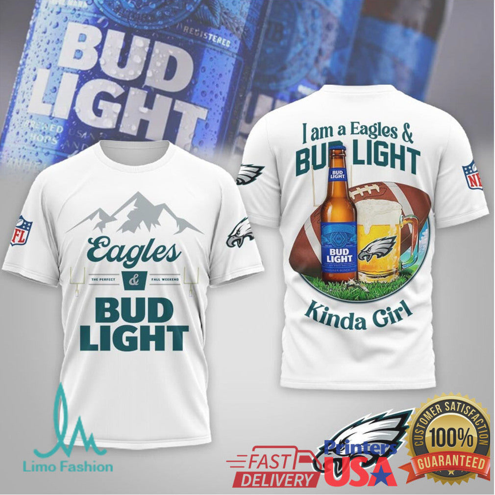 Philadelphia Eagles Bud Light Kinda Guy Girl Fan Apparel - Limotees LLC