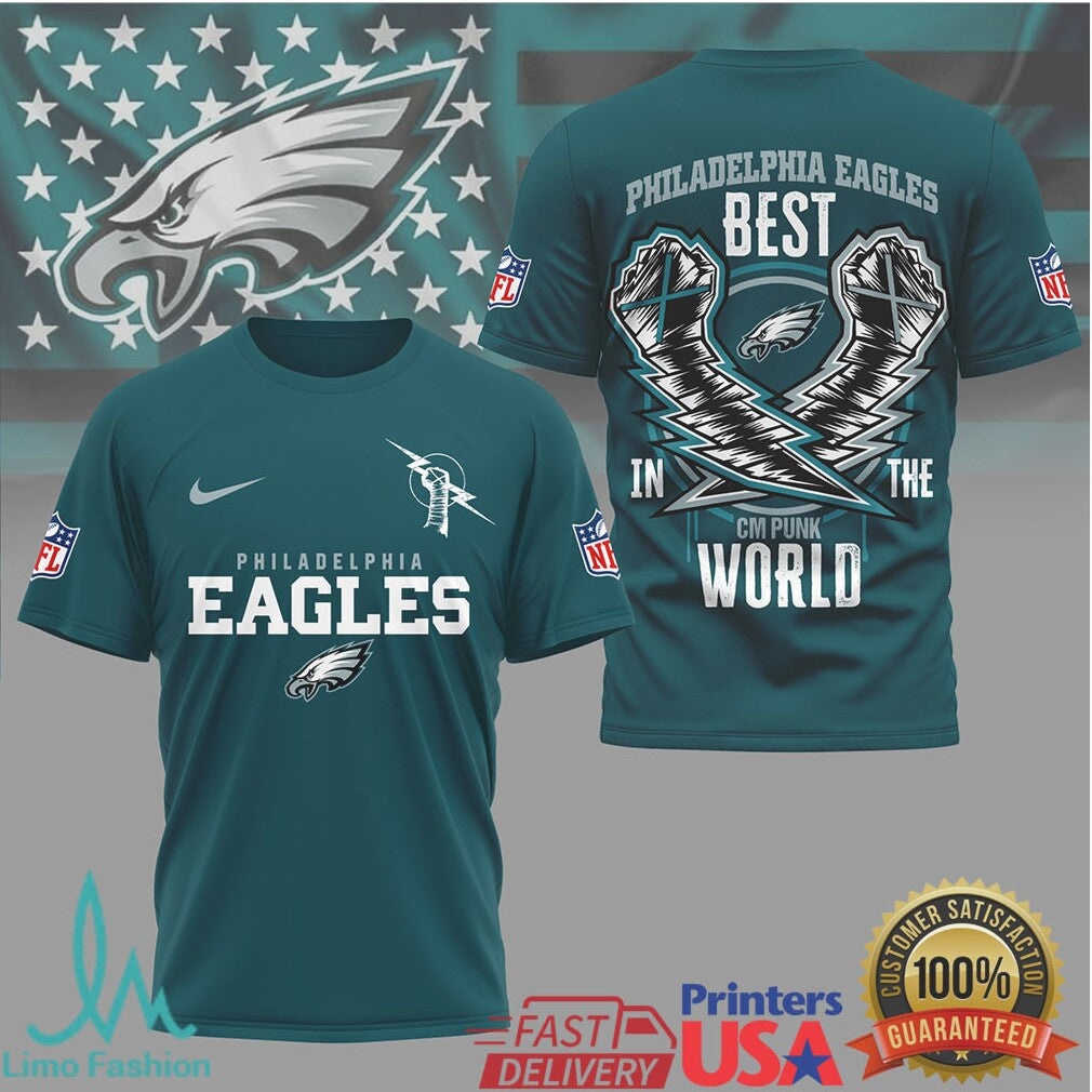 Philadelphia Eagles CM Punk Best In The World Crossover T Shirt - Limotees LLC