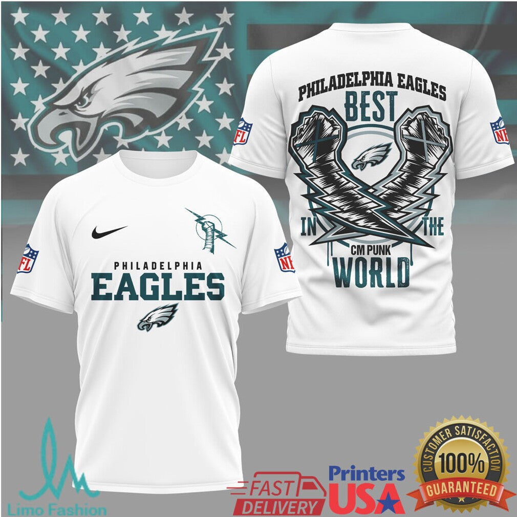 Philadelphia Eagles CM Punk Best In The World Crossover T Shirt - Limotees LLC