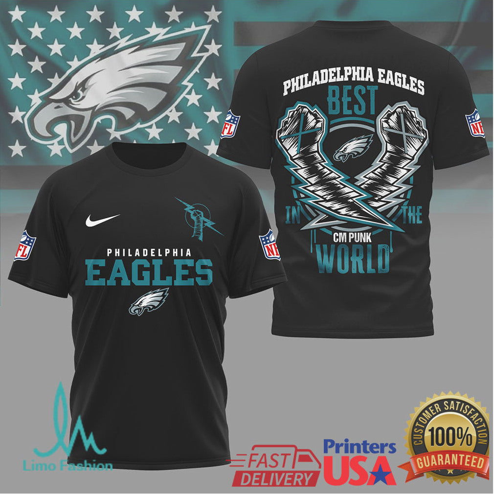 Philadelphia Eagles CM Punk Best In The World Crossover T Shirt - Limotees LLC