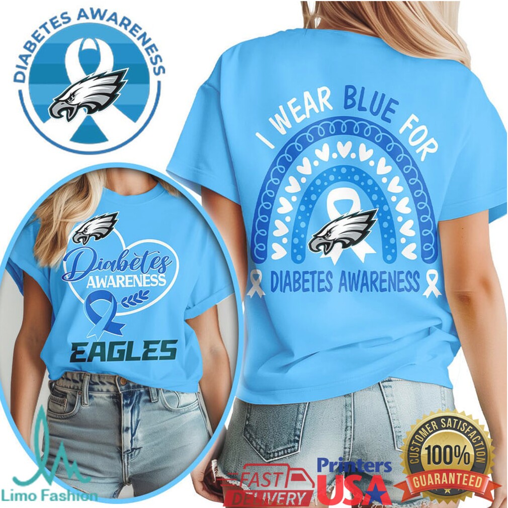 Philadelphia Eagles Diabetes Awareness T Shirt Support Cause NFL Fan Apparel - Limotees LLC