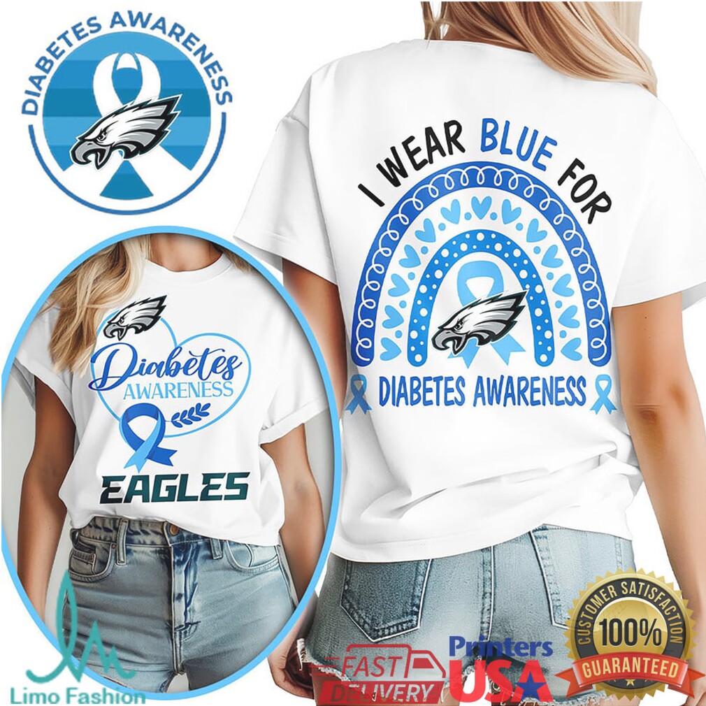 Philadelphia Eagles Diabetes Awareness T Shirt Support Cause NFL Fan Apparel - Limotees LLC