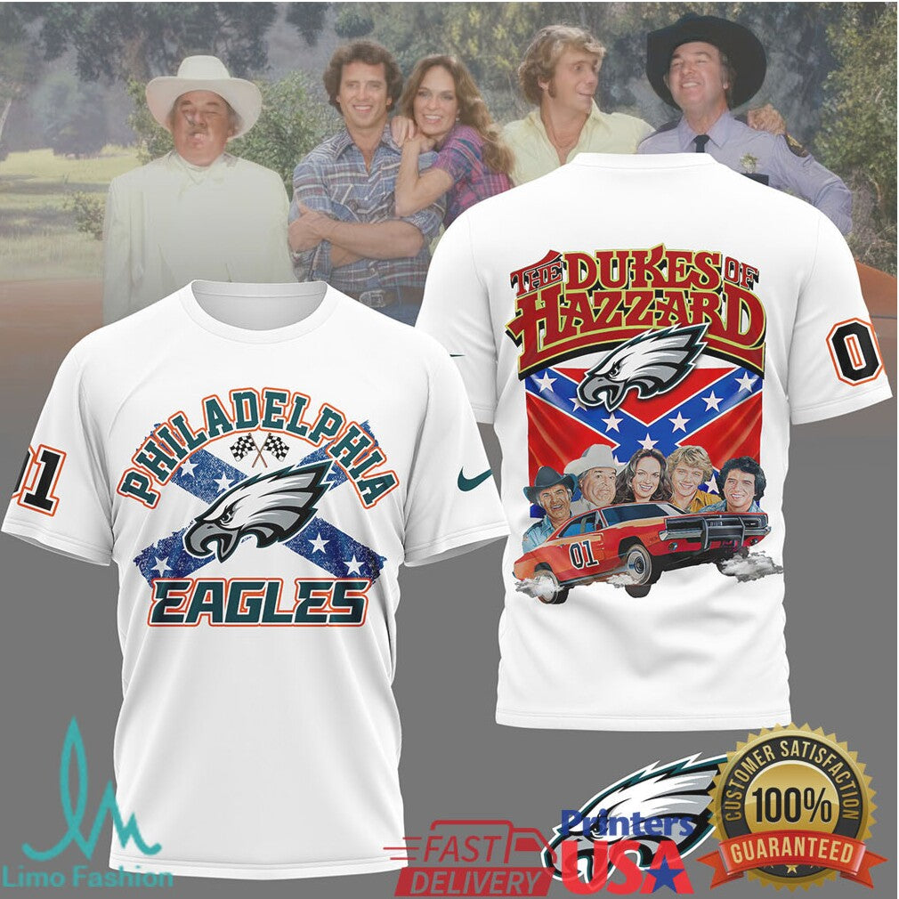 Philadelphia Eagles Dukes of Hazzard General Lee Mashup T Shirt - Limotees LLC
