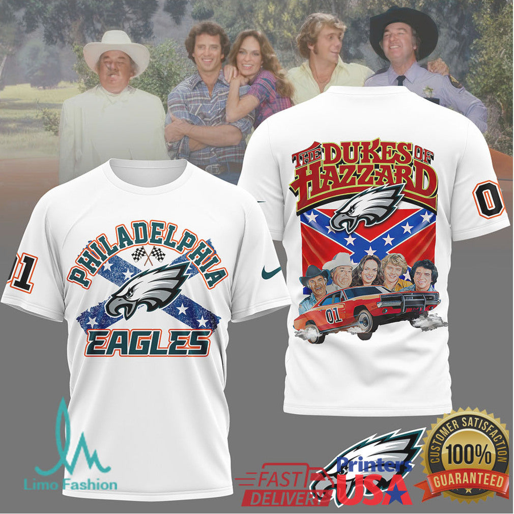 Philadelphia Eagles Dukes of Hazzard General Lee Mashup T Shirt - Limotees LLC