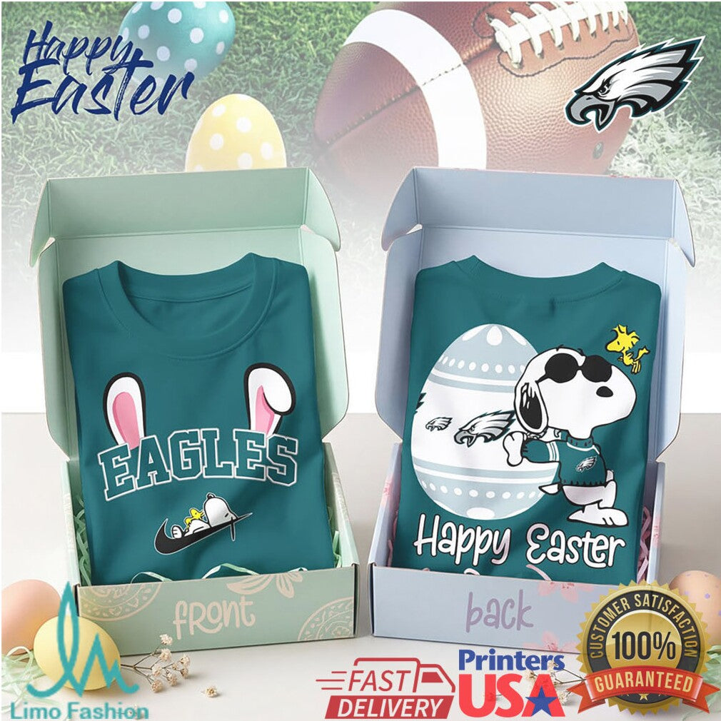 Philadelphia Eagles Easter Snoopy Peanuts NFL Football Fan T Shirt - Limotees LLC