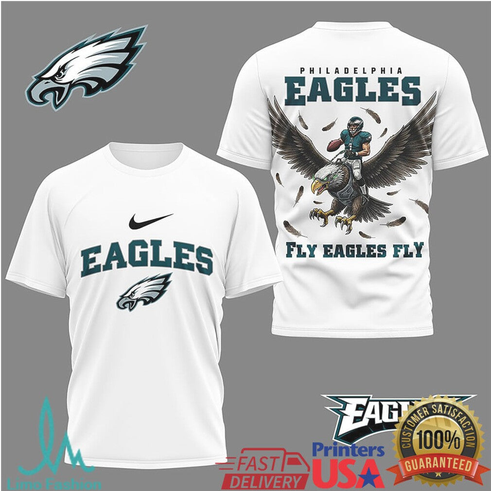Philadelphia Eagles “Fly Eagles Fly” Eagle Rider Graphic T Shirt - Limotees LLC