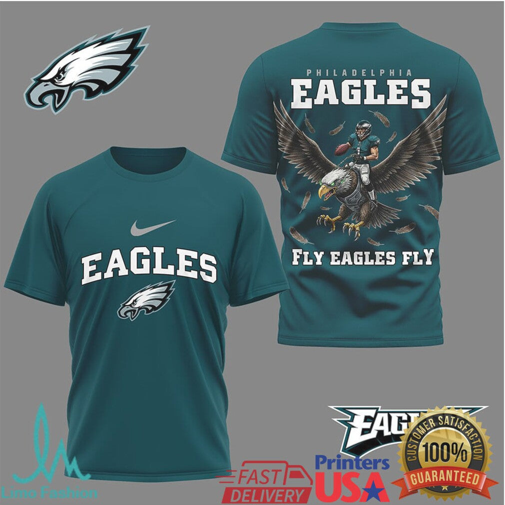 Philadelphia Eagles “Fly Eagles Fly” Eagle Rider Graphic T Shirt - Limotees LLC
