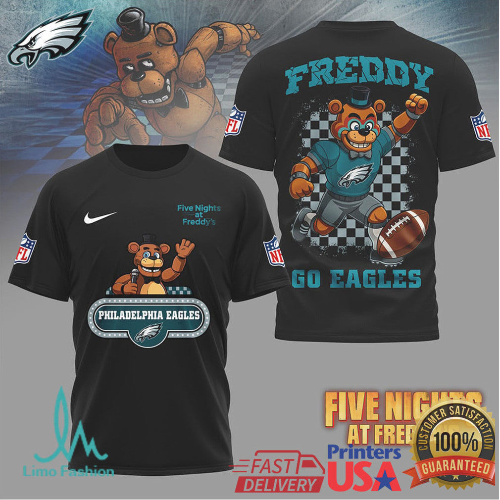 Philadelphia Eagles Freddy Fazbear NFL Mashup Football T Shirt - Limotees LLC