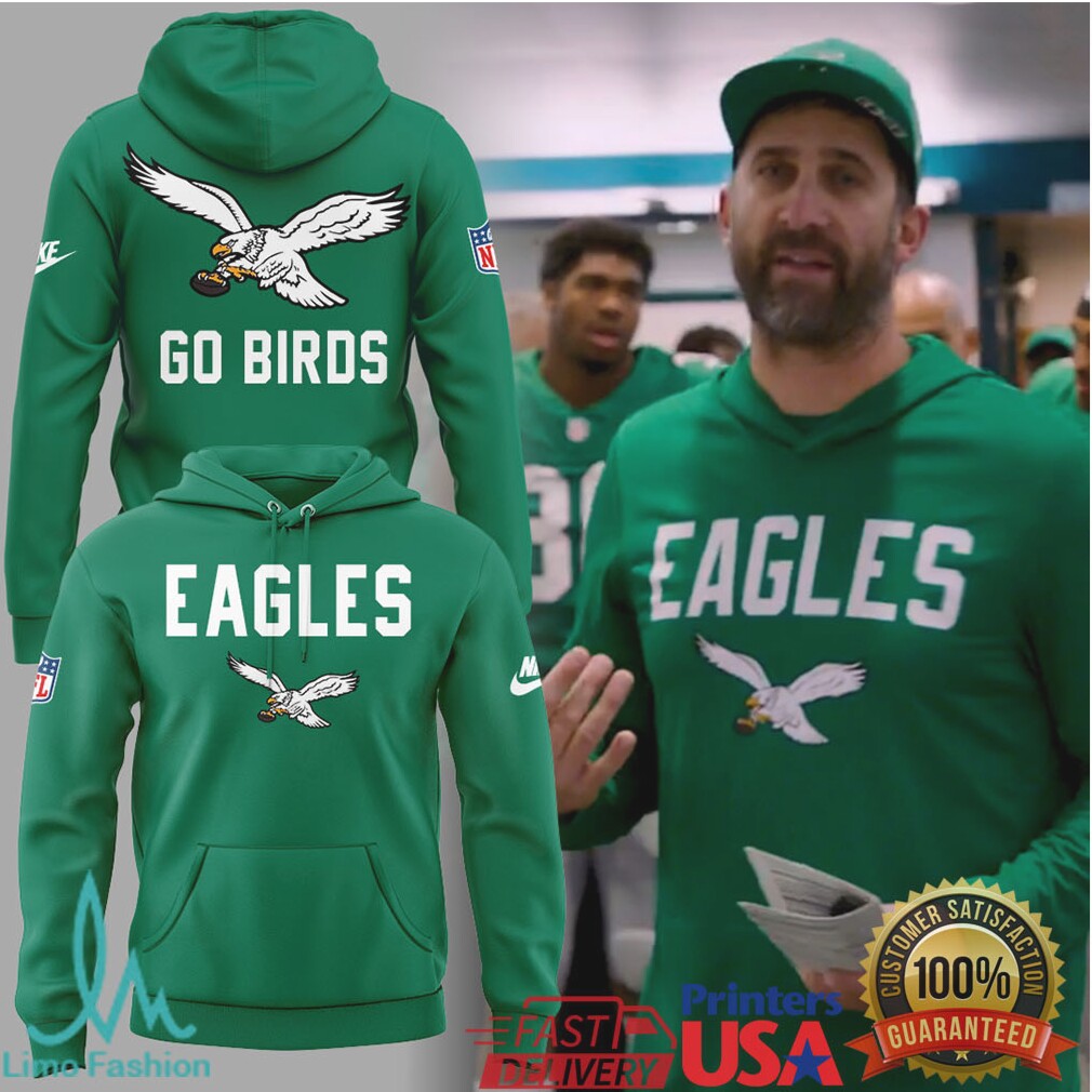 Philadelphia Eagles “Go Birds” Kelly Green Fan T Shirt and Hoodie - Limotees LLC