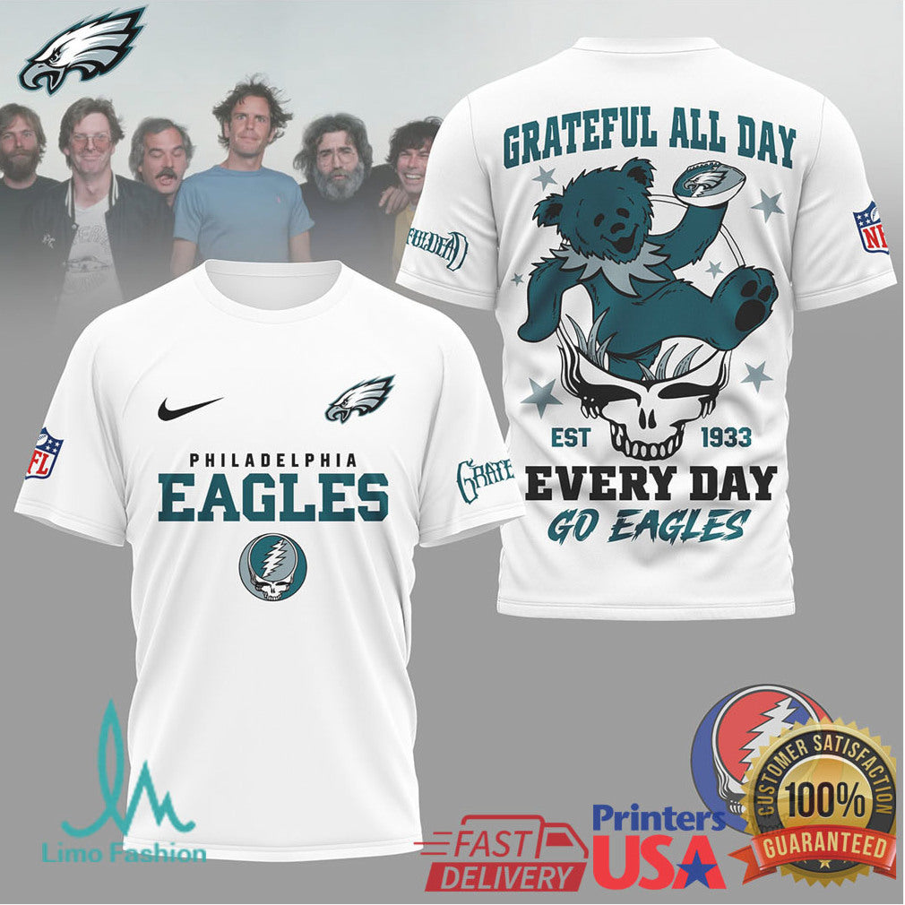 Philadelphia Eagles Grateful Dead Dancing Bear Football Shirt - Limotees LLC