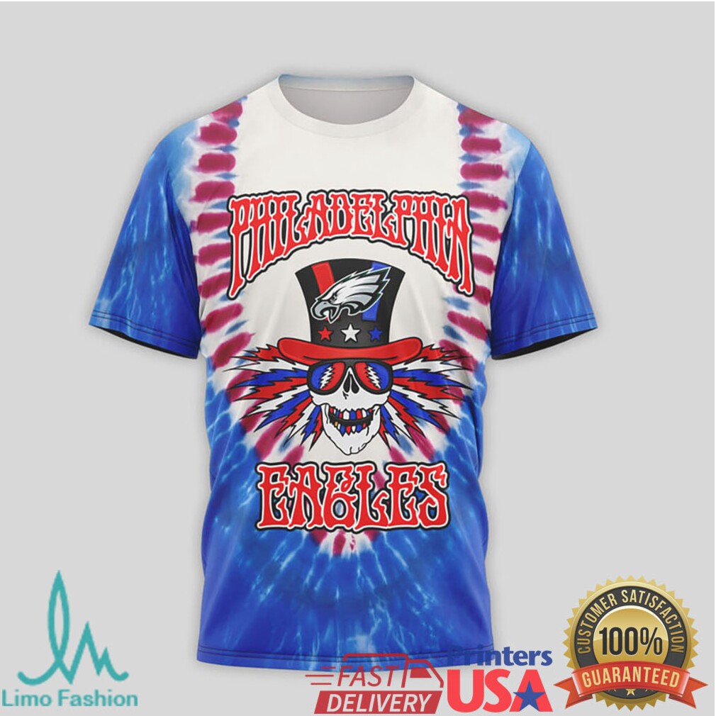 Philadelphia Eagles Grateful Dead Patriotic Tie Dye T Shirt - Limotees LLC